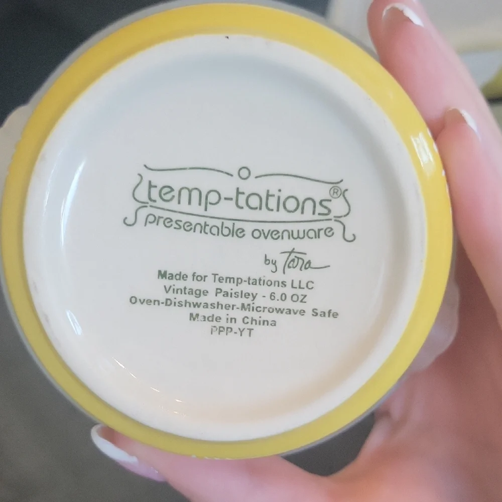 Temp-Tations | Yellow Paisley Ovenware